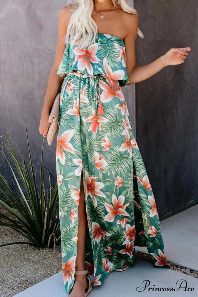 High Waist Off-shoulder Trendy Lace Maxi Dress - Image 4