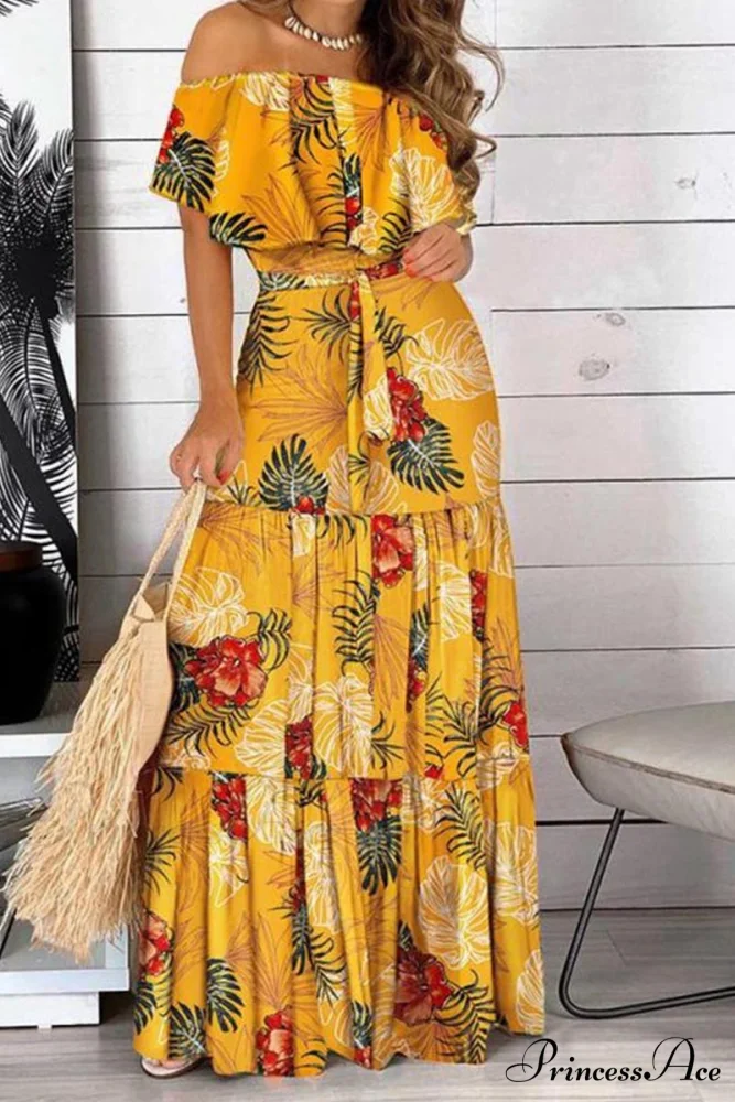 Elegant Bandeau Graceful Floral Maxi Dress - Image 3