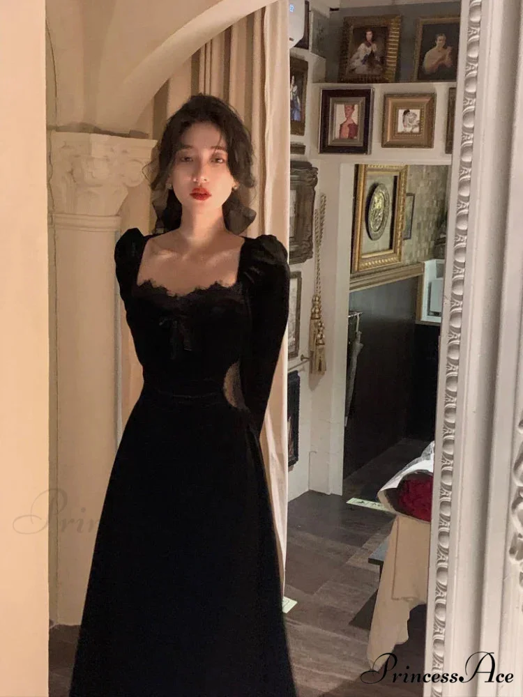 Elegant midi dress Trendy with puff sleeves - Image 2