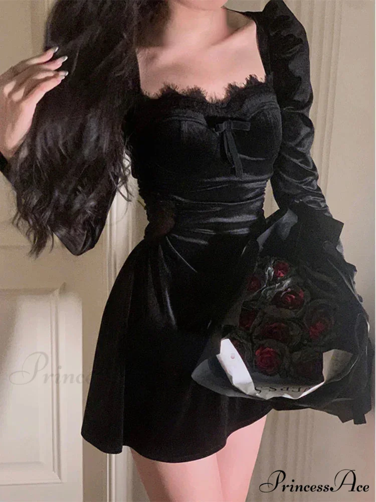 Elegant midi dress Trendy with puff sleeves - Image 3