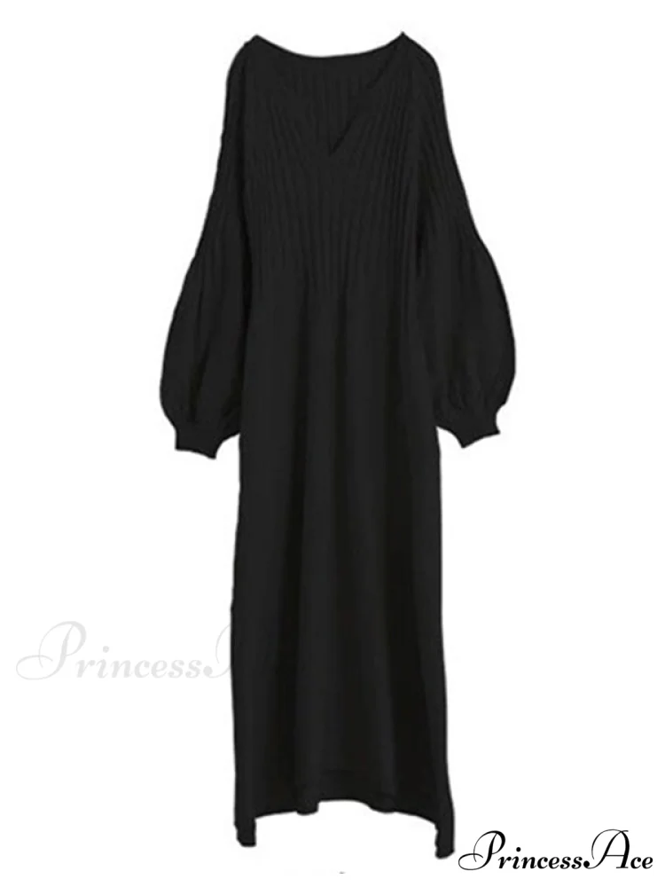 Casual Long Sleeves Solid Modern Color High-Neck Mini Dresses - Image 12