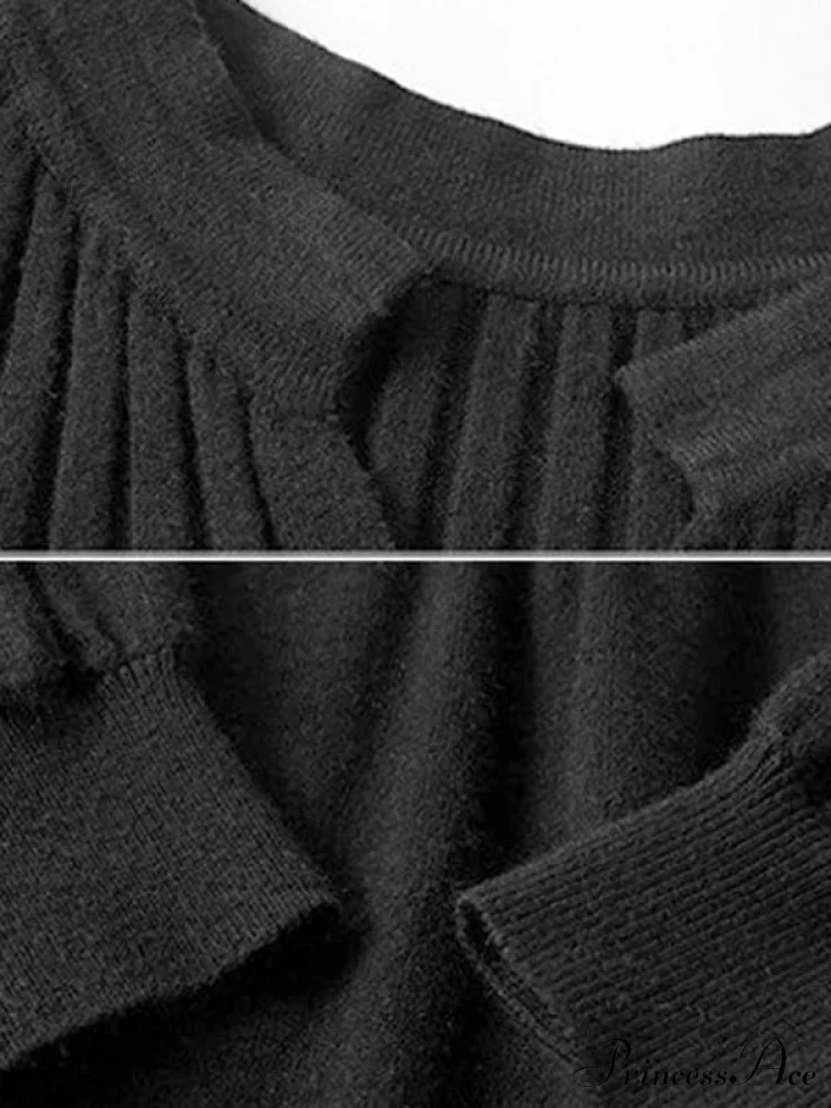 Casual Long Sleeves Solid Modern Color High-Neck Mini Dresses - Image 8