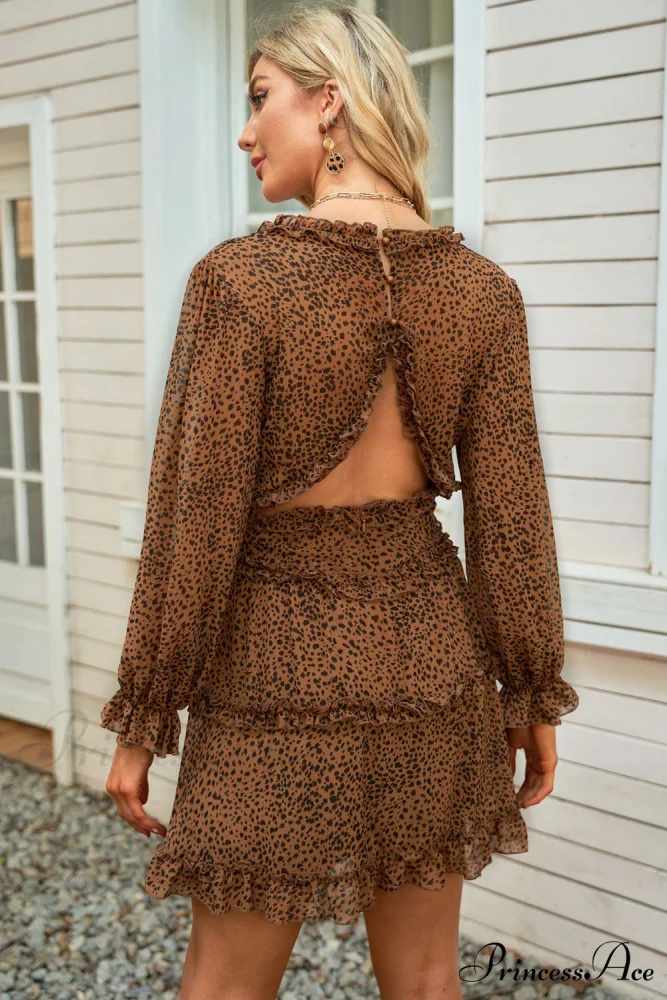 Causal Loose Solid Color Pleated Classic V-Neck Long Puff Sleeves Sweater Dress - Image 11