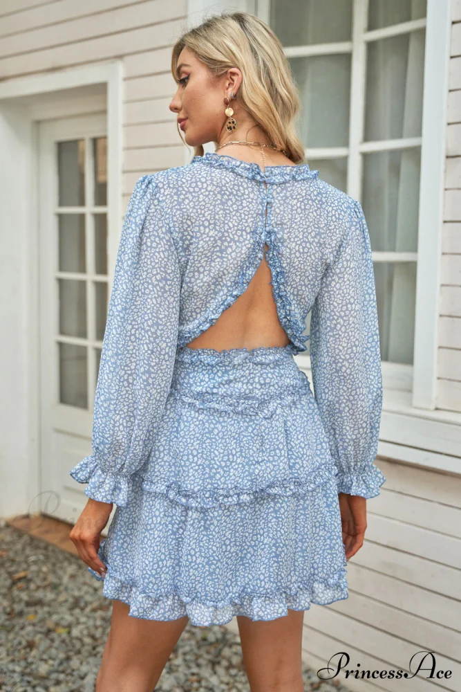 Causal Loose Solid Color Pleated Classic V-Neck Long Puff Sleeves Sweater Dress - Image 15