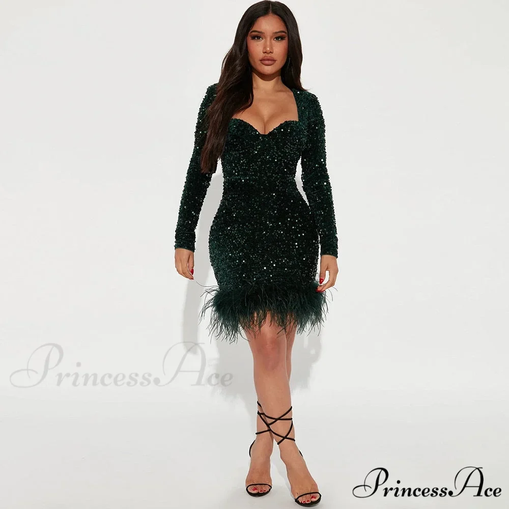 Sexy Luxury High Trendy Waist Short Dress - Image 5