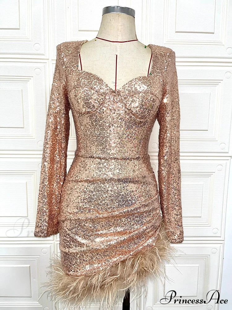 Sexy Luxury Sequins Trendy One Shoulder Mini Dress - Image 6
