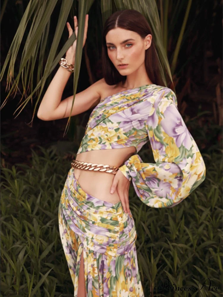 Print Short Sleeve Trendy Drawstring Ruched Party Dress - Image 2