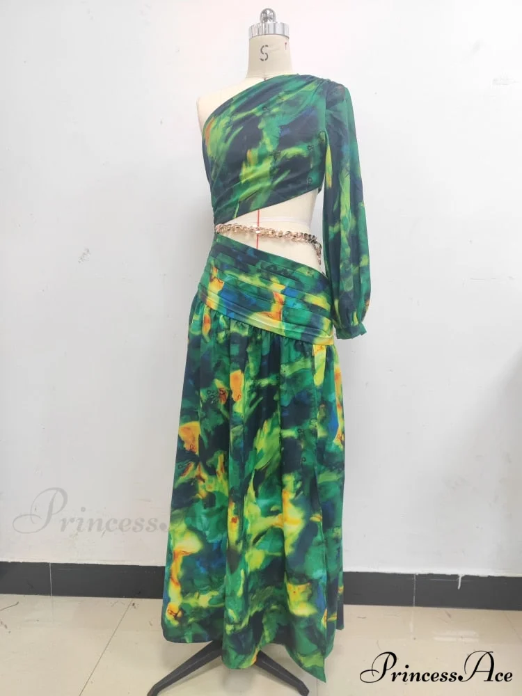 Print Short Sleeve Trendy Drawstring Ruched Party Dress - Image 4