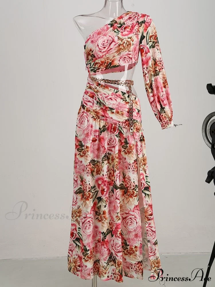 Print Short Sleeve Trendy Drawstring Ruched Party Dress - Image 5