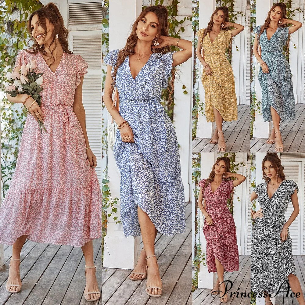 Pink Boho Resort Trendy Ladies Maxi Dress - Image 2