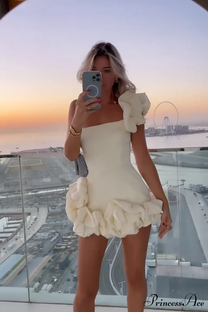 One-Shoulder Tube Top Trendy Hip Mini Short Dress - Image 2