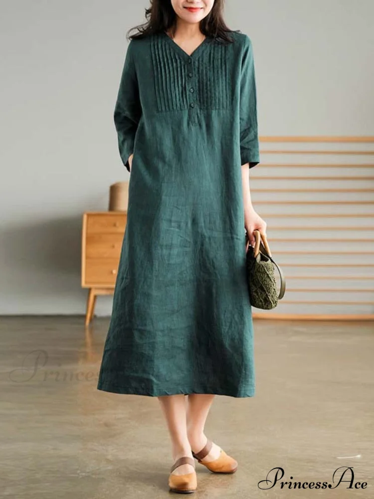 Cotton and Graceful Linen Dress - Image 3