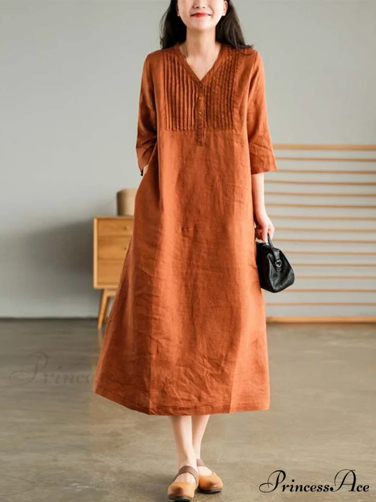 Cotton and Graceful Linen Dress - Image 5