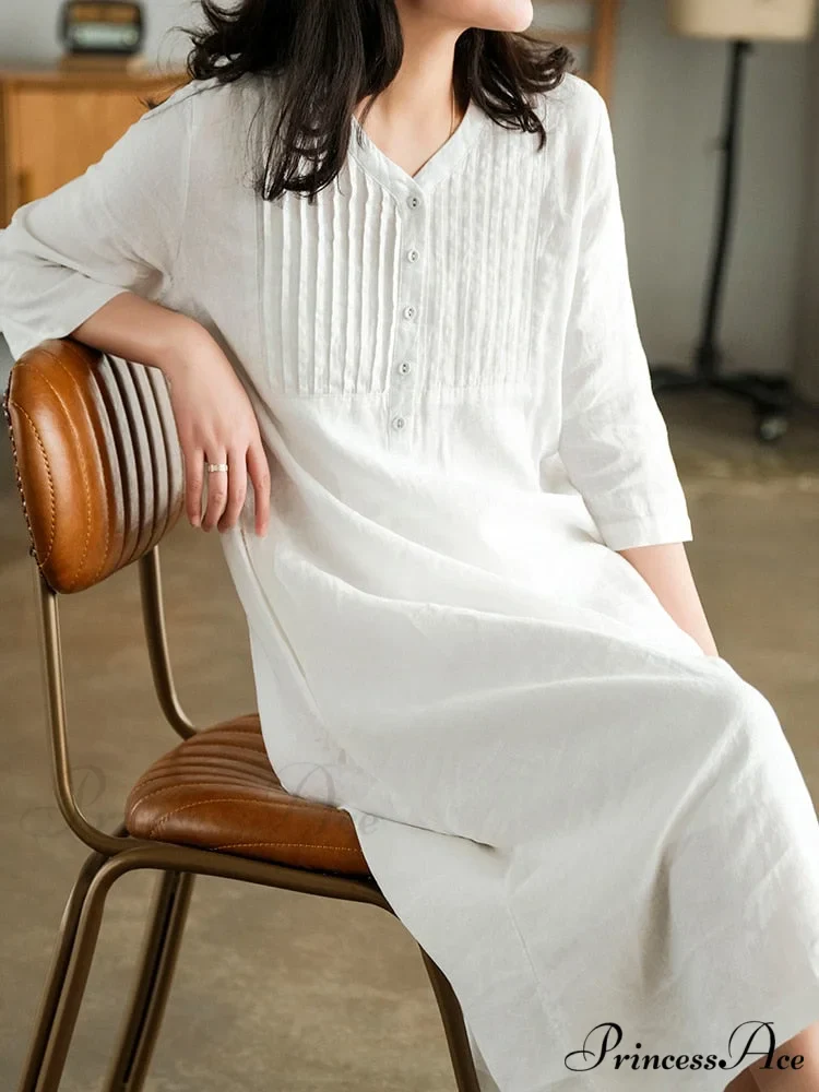 Cotton and Graceful Linen Dress - Image 6