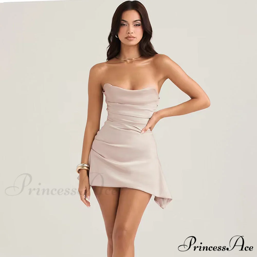 Mini Silk Satin Birthday Modern Holiday Night Date Party Dress - Image 10