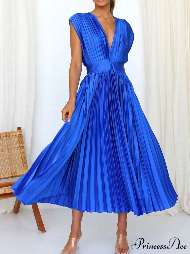 Female Loose Zipper Trendy Pleated Party Dress - Image 2