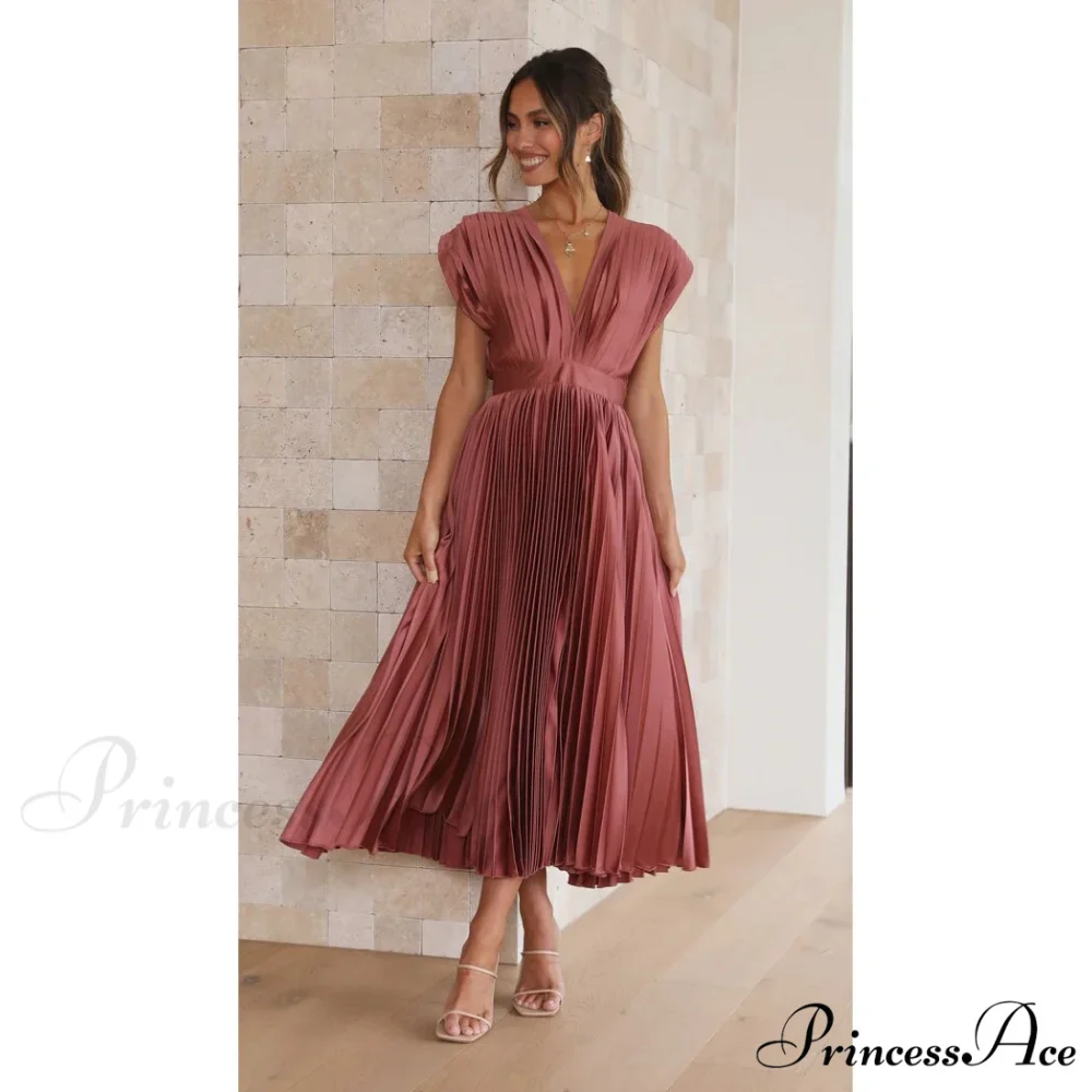 Female Loose Zipper Trendy Pleated Party Dress - Image 4