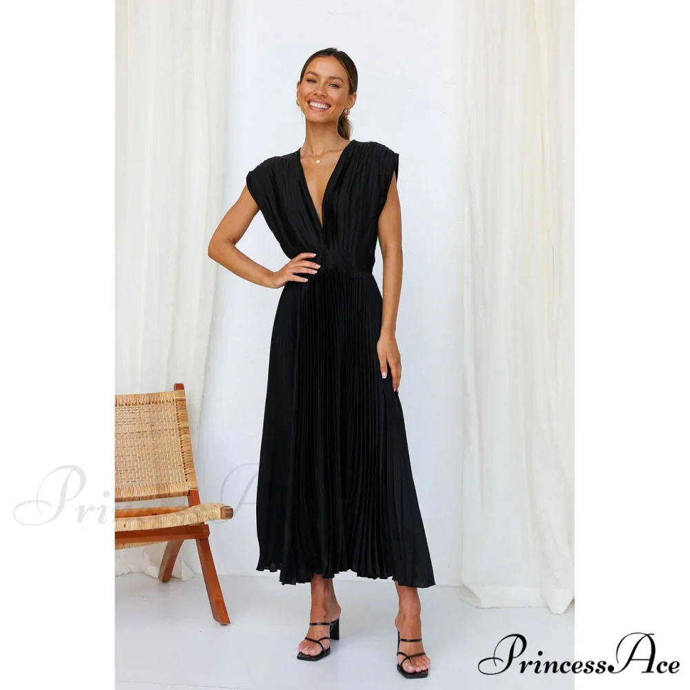 Female Loose Zipper Trendy Pleated Party Dress - Image 5