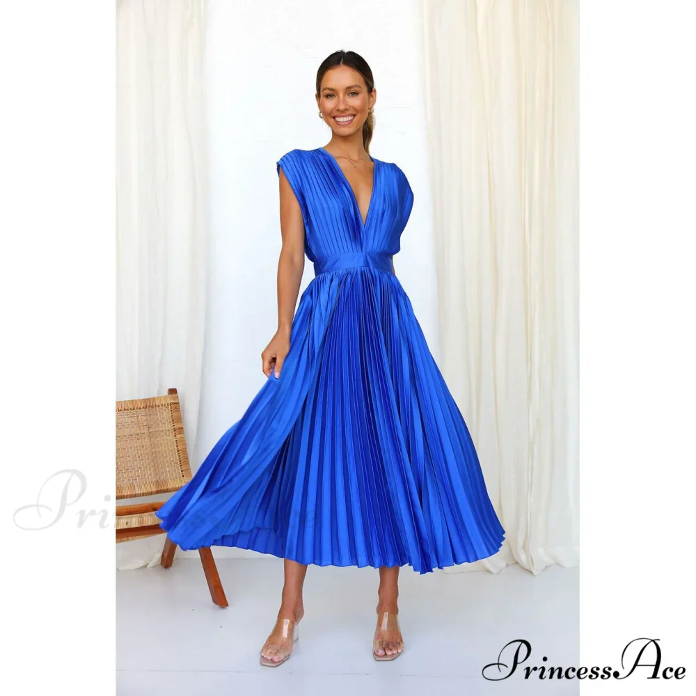 Female Loose Zipper Trendy Pleated Party Dress - Image 6