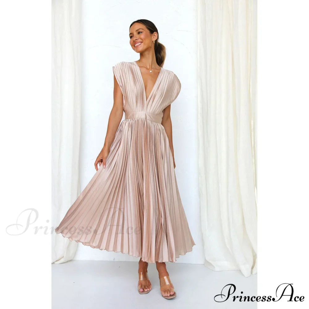 Female Loose Zipper Trendy Pleated Party Dress - Image 9