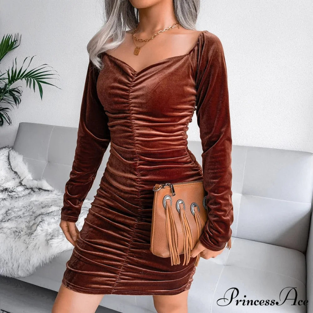 Autumn Long Sleeve Trendy Turtleneck Bodycon Mini Dress - Image 6