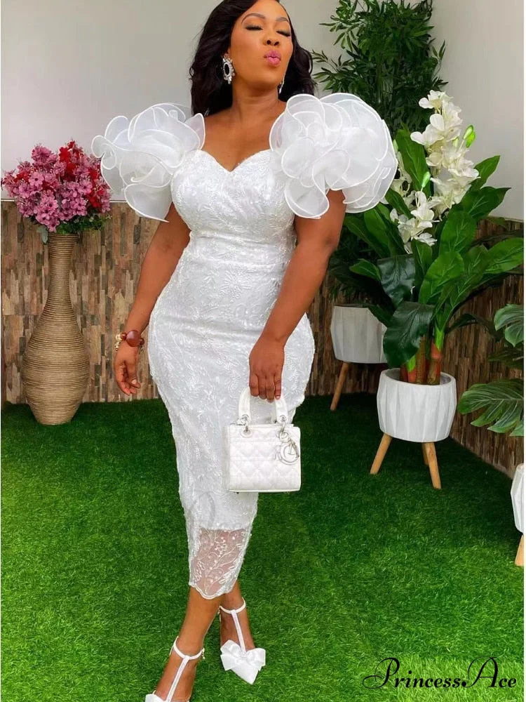 Bodycon off-the-shoulder Graceful patchwork ruffle-sleeve dress - Image 3