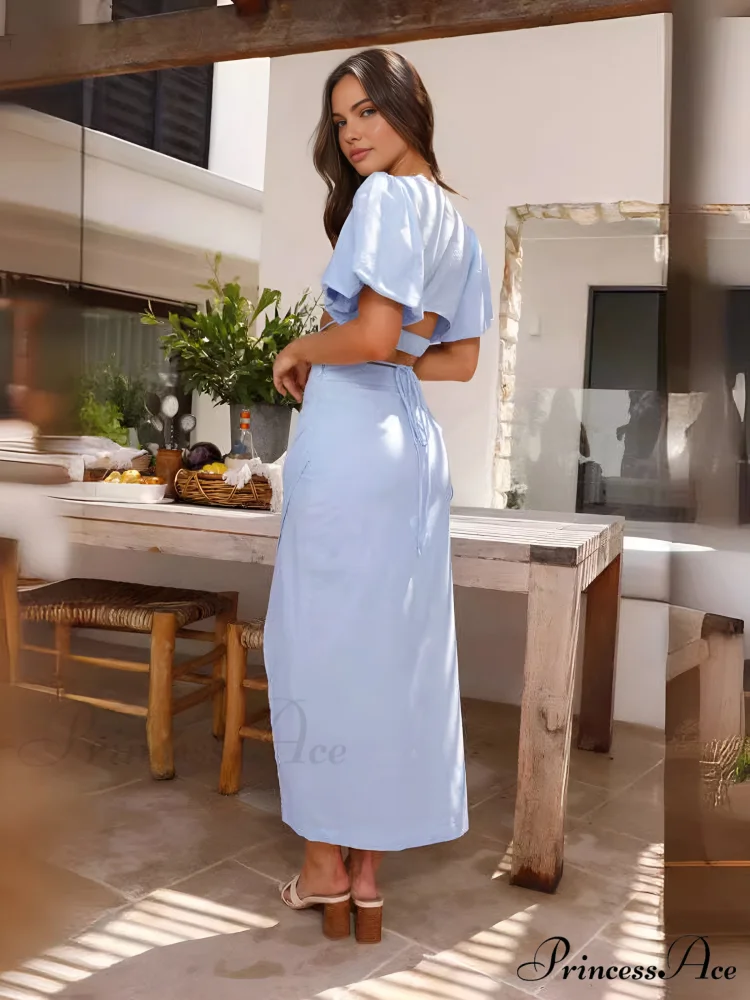 All The Best Crop Modern Top With Skirt Set - Image 4