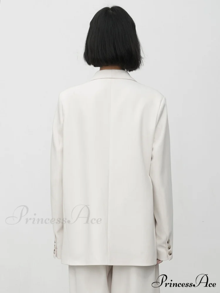 Asymmetric Buttoned Graceful Structured Blazer - Image 4