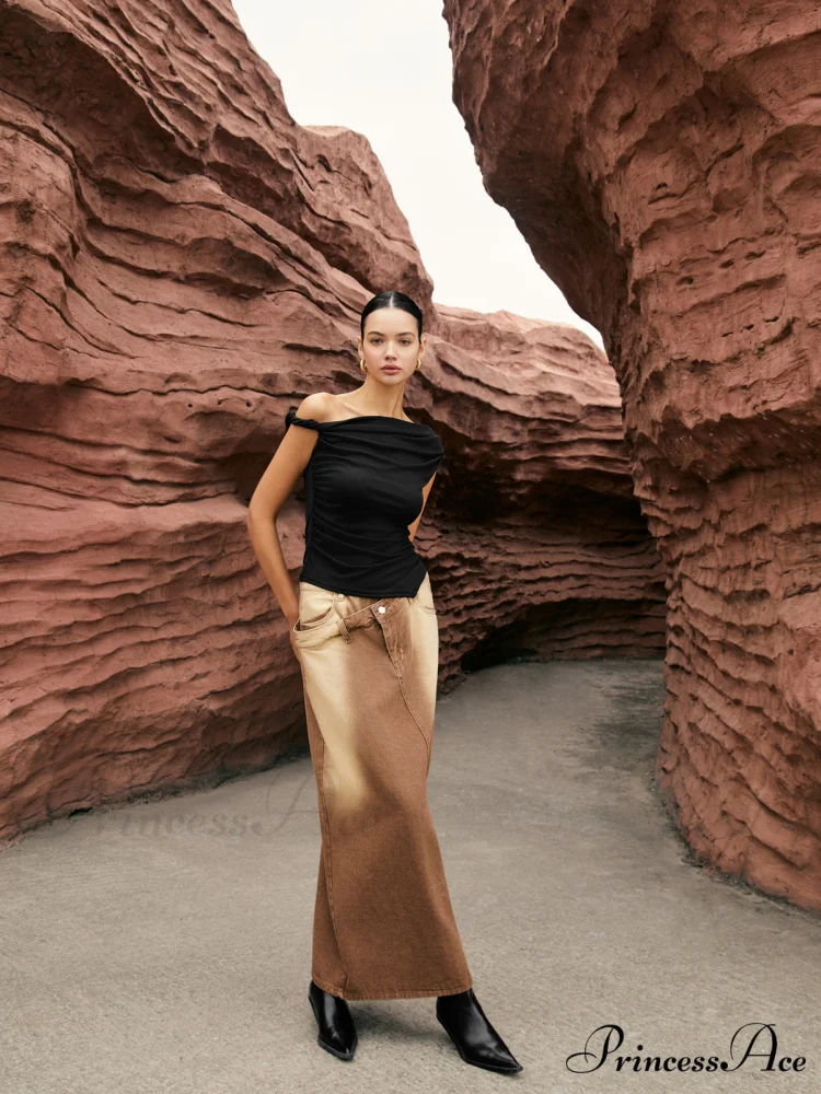 Asymmetric Knotted Graceful One-Shoulder Top - Image 2