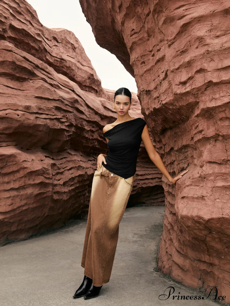 Asymmetric Knotted Graceful One-Shoulder Top - Image 3