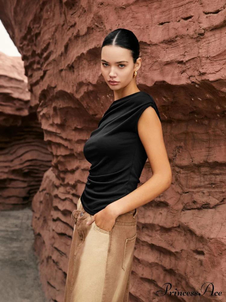 Asymmetric Knotted Graceful One-Shoulder Top - Image 4