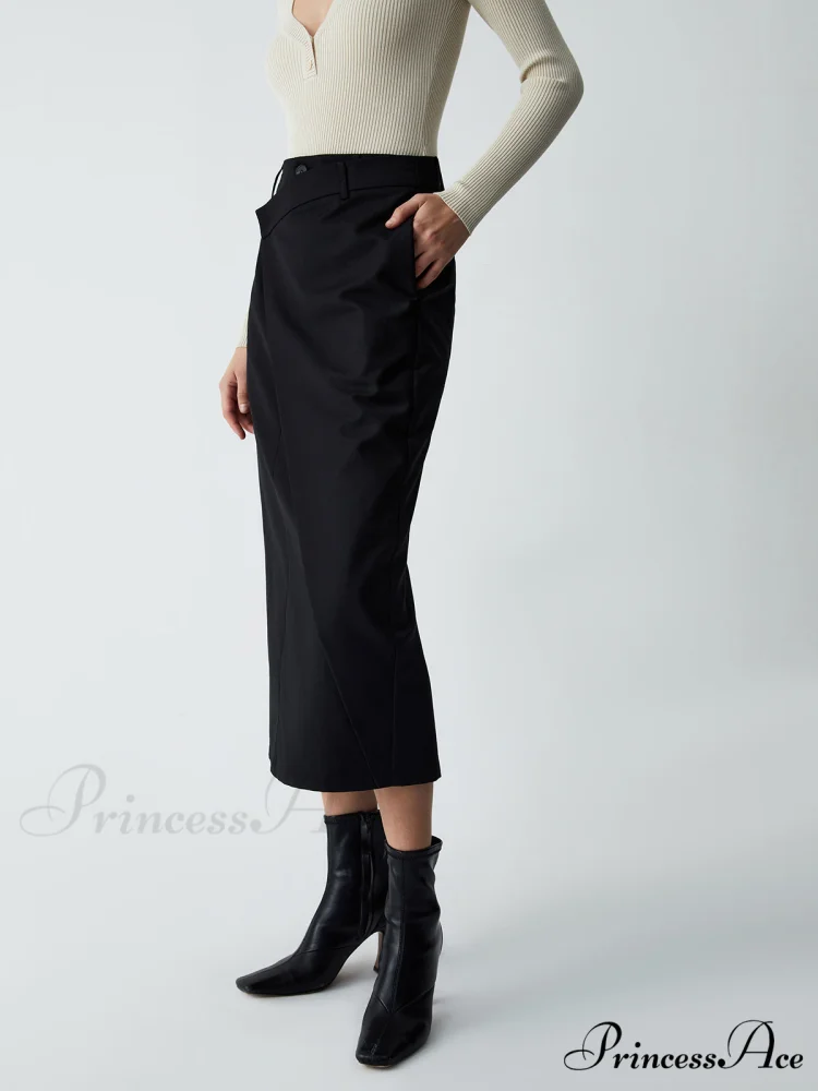 Asymmetric Layer Graceful Maxi Skirt - Image 3