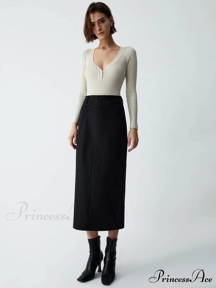 Asymmetric Layer Graceful Maxi Skirt - Image 5