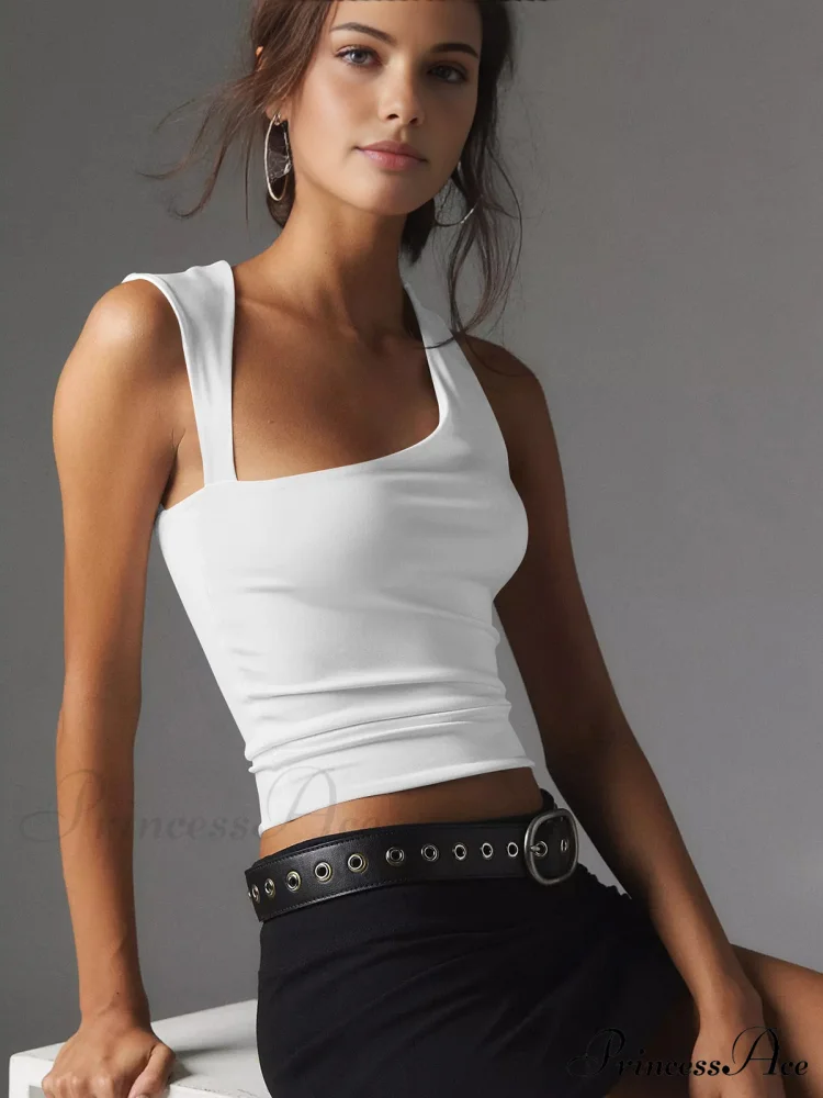 Asymmetric Neck Cut Trendy Out Tank Top - Image 2