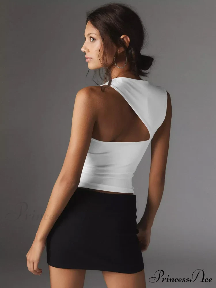 Asymmetric Neck Cut Trendy Out Tank Top - Image 4