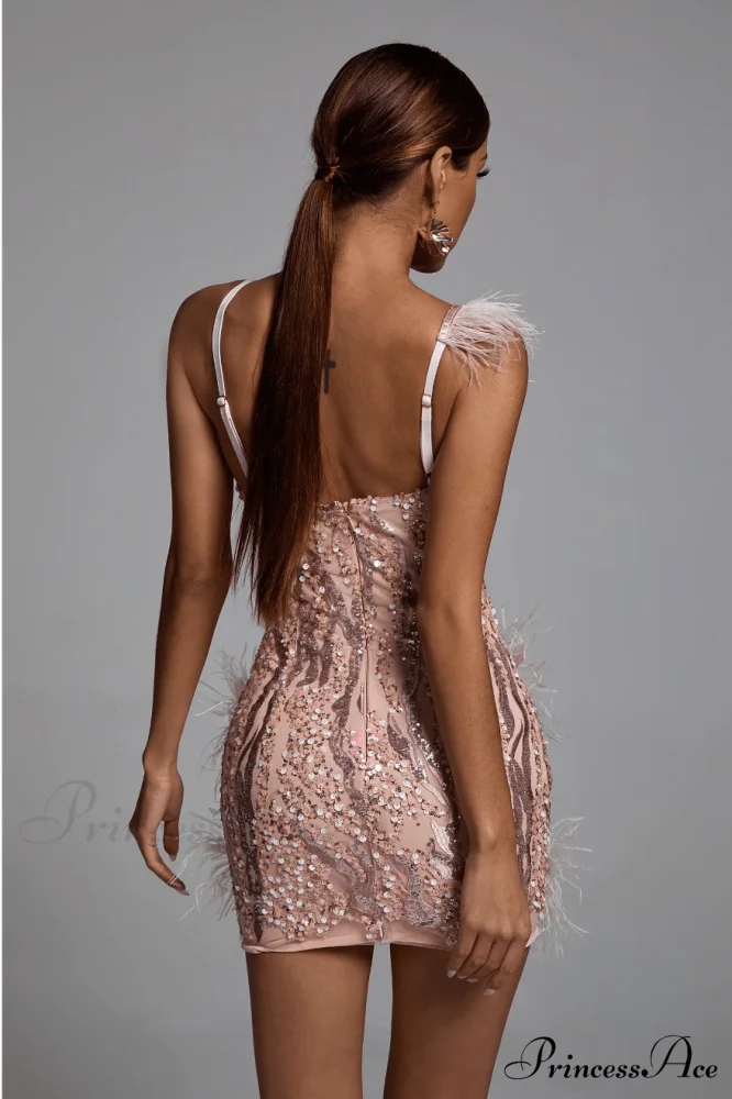 Klauda Pink Stylish Mini Dress - Image 5
