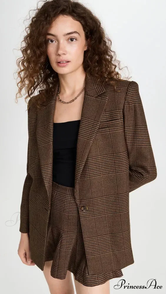 Alice + Olivia Plaid Graceful Blazer And Skirt Set - Image 2