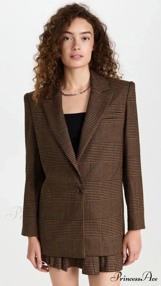Alice + Olivia Plaid Graceful Blazer And Skirt Set - Image 3