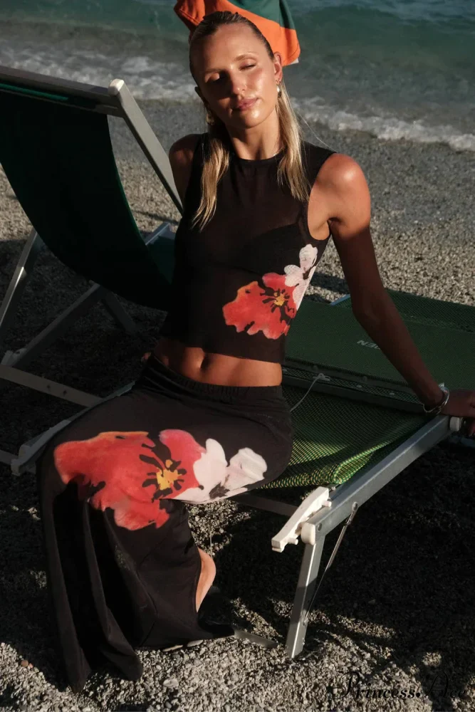 Black Floral Stylish Mesh Set - Image 6