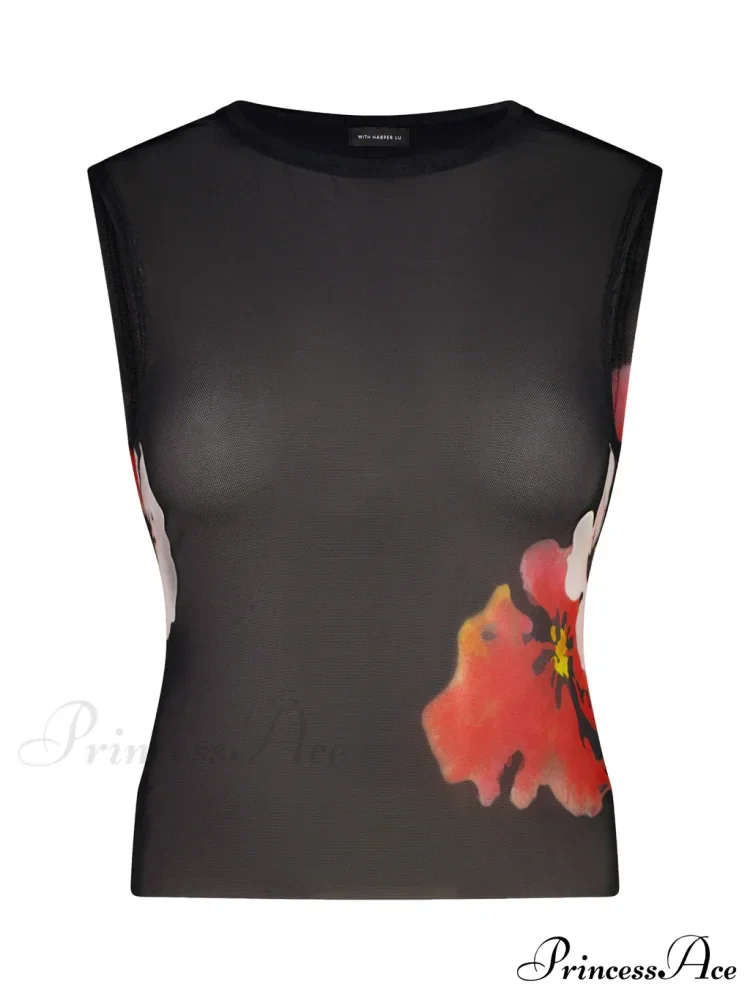 Black Floral Stylish Mesh Set - Image 7