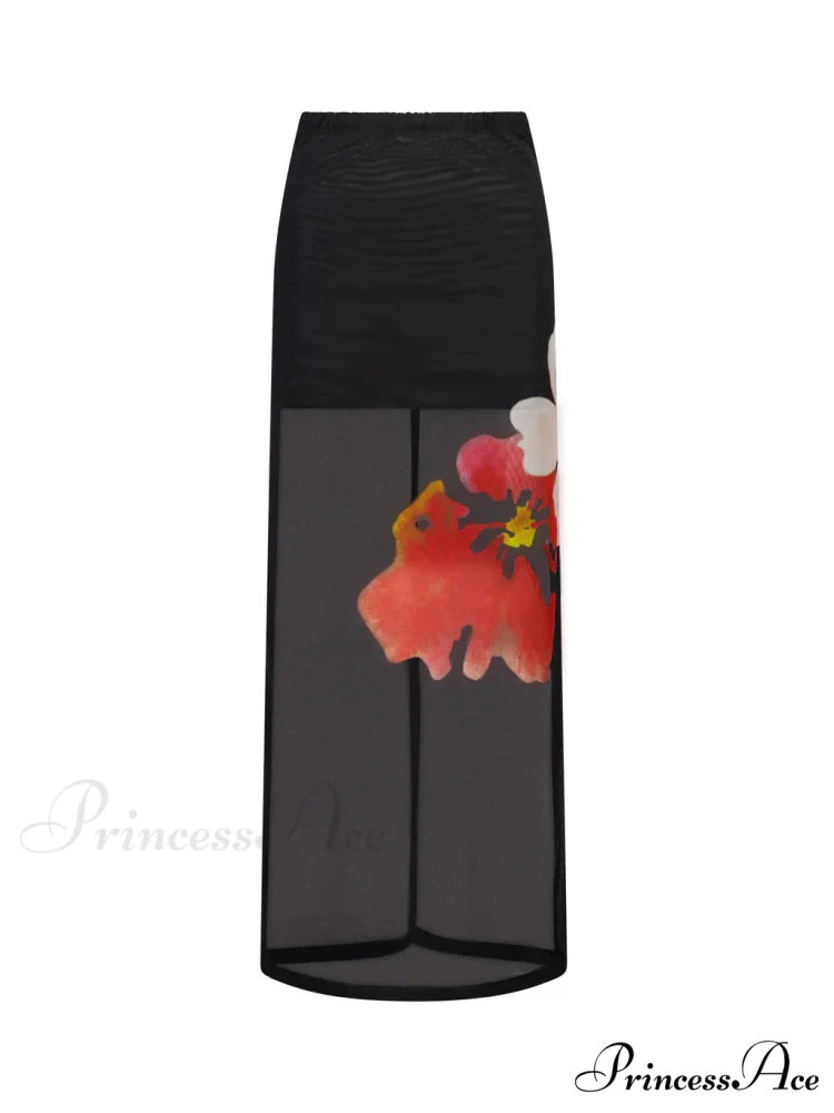 Black Floral Stylish Mesh Set - Image 8