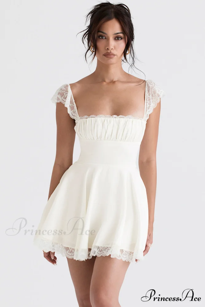 KAIA IVORY Stylish A-LINE MINI DRESS - Image 3