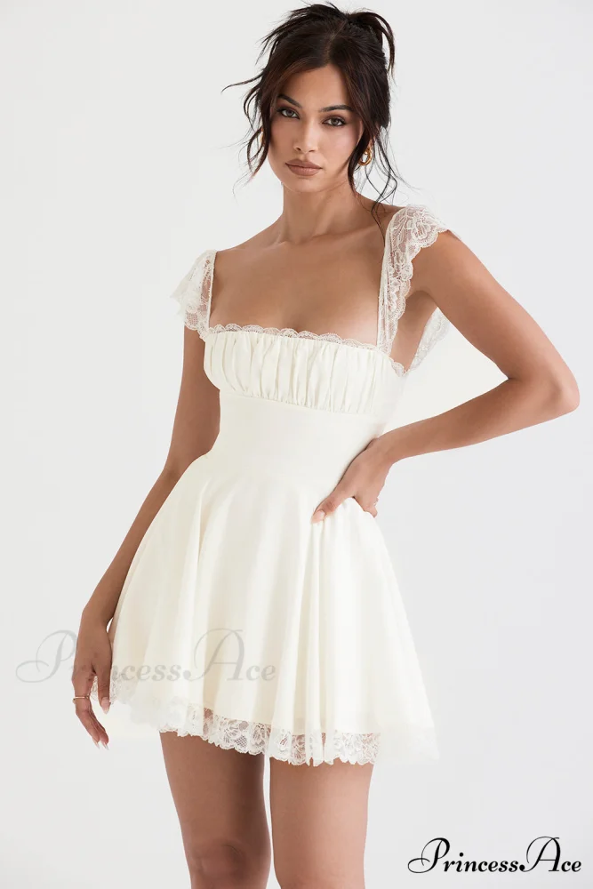 KAIA IVORY Stylish A-LINE MINI DRESS - Image 4