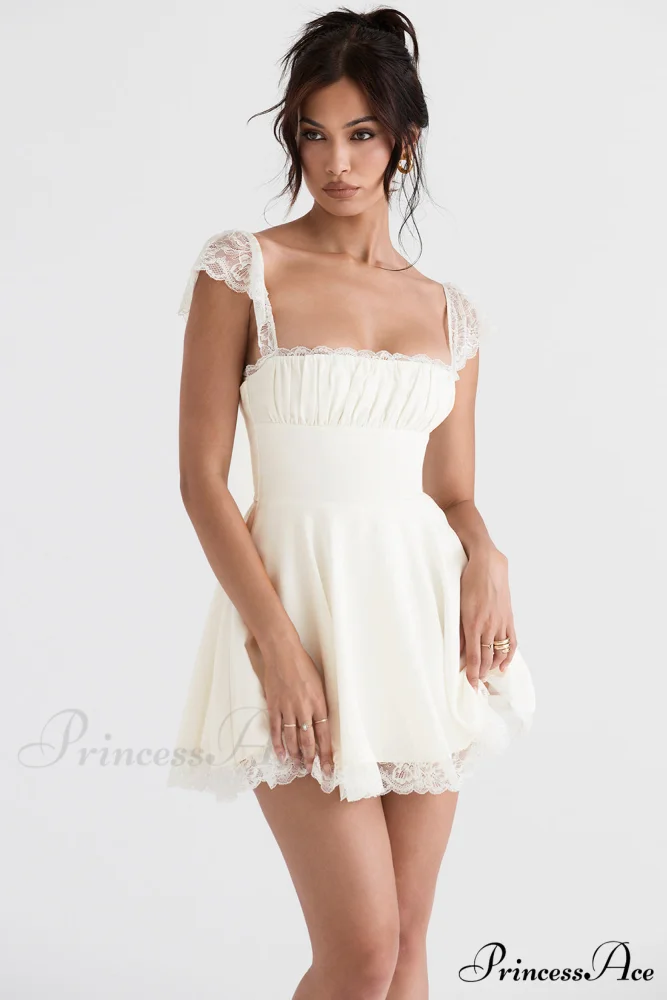 KAIA IVORY Stylish A-LINE MINI DRESS - Image 5