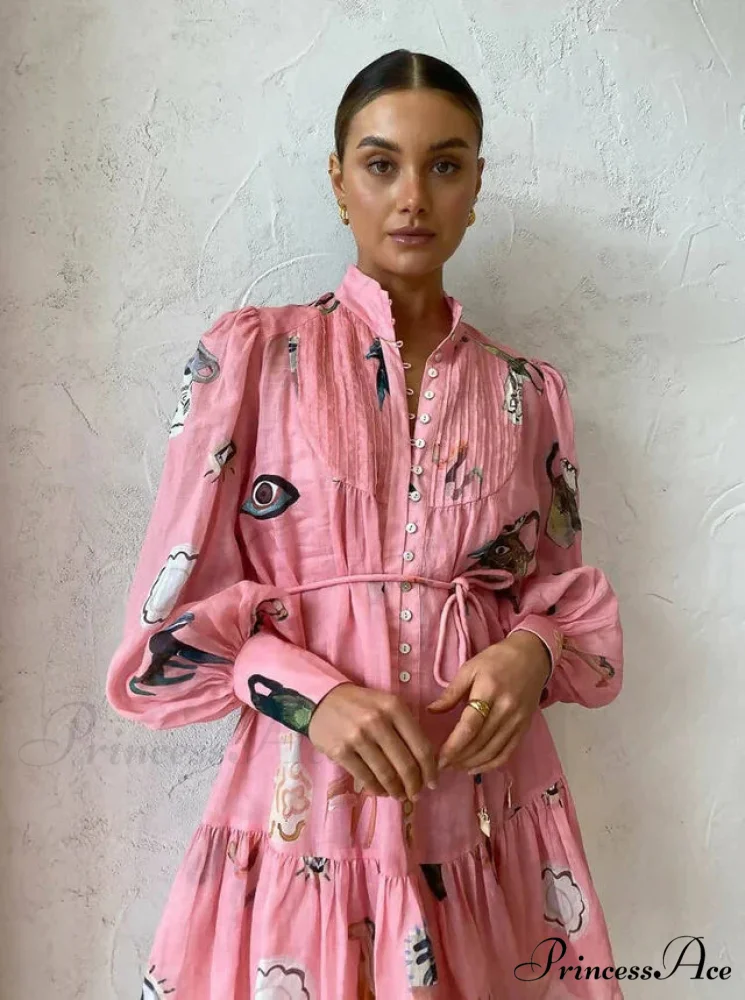Alemais Cleo Smock Charming Mini Dress in Pink - Image 4