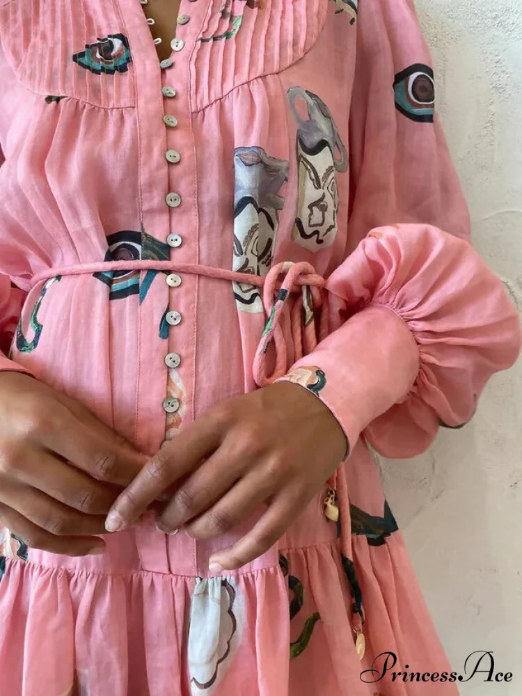 Alemais Cleo Smock Charming Mini Dress in Pink - Image 7