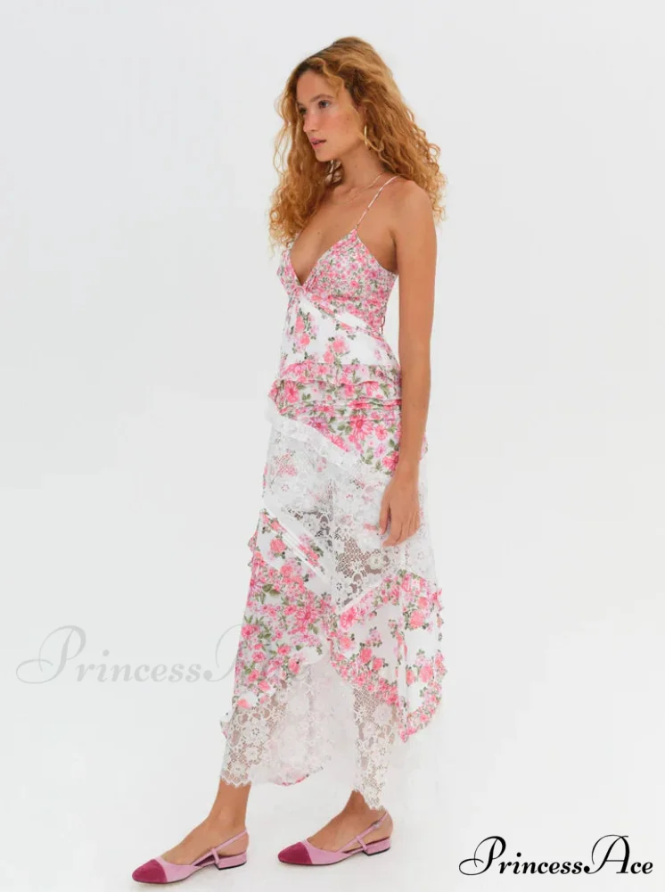 Rosalyn Maxi Stylish Dress in Pink - Image 2