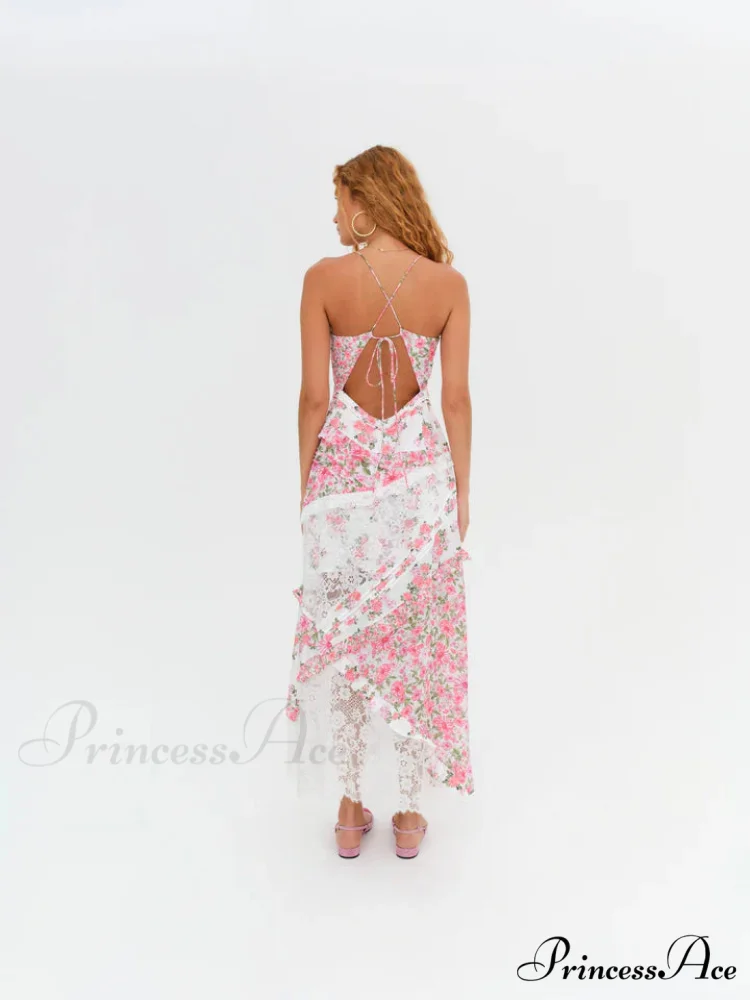 Rosalyn Maxi Stylish Dress in Pink - Image 4