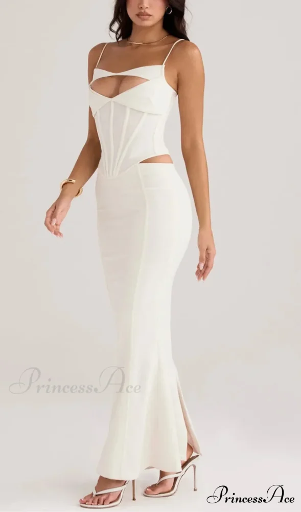 Paloma Ivory Stylish Corset Maxi Dress - Image 3