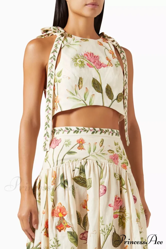 Curua Cultivo Maxi Skirt Graceful and Top in Linen Set - Image 2